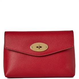 Mulberry Darley Cosmetic Pouch Scarlet Red Small Classic Grain